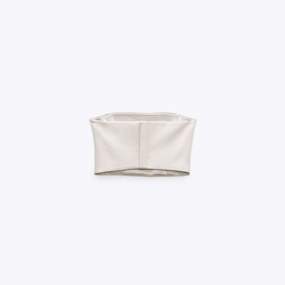 Zara Pearl Gray Satin Effect Crop Top - Picture 11 of 12